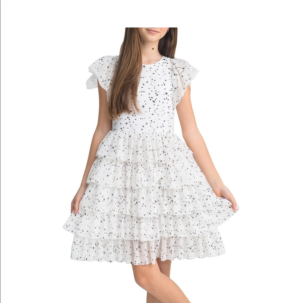 Zoe Star Print Ruffle Dress Girls- New with tags
